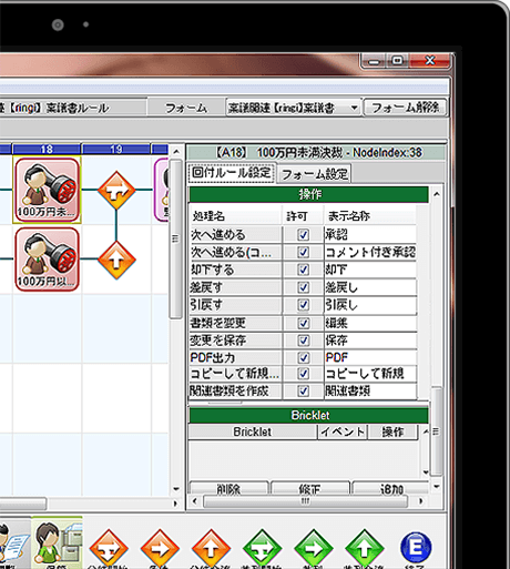 AgileWorksのFlowEditorの画面