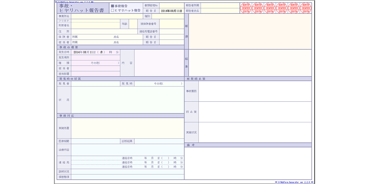 事故・ヒヤリハット報告書